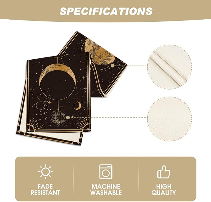 Artoid Mode Astrology Moon Magic Art Table Runner, Seasonal Mystical Gothic - Image 5