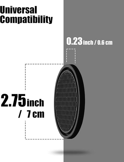 4 Pack Car Cup Coasters, Universal Non-Slip Silicone Cup Holder Inserts, Car Interior Accessories, Black