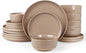 Famiware Milkyway 18-Piece Stoneware Dinnerware Set, Cinnamon Brown | Plates by Famiware