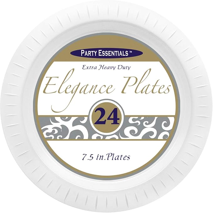 Party Essentials Elegance Quality Hard Plastic 7.5-Inch Round Party/Salad Plates - Image 2