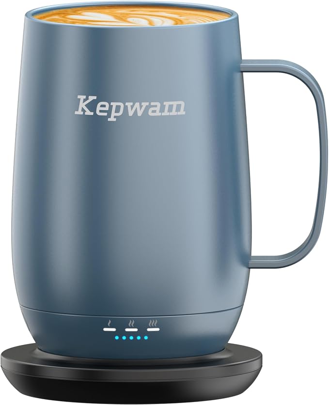 Kepwam Heated Coffee Mug T2-Plus, 20oz Large Capacity Longer Battery Life | by Kepwam