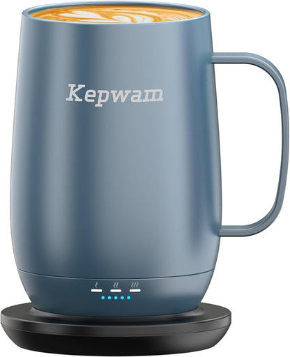 Kepwam Heated Coffee Mug T2-Plus, 20oz Large Capacity Longer Battery Life | by Kepwam