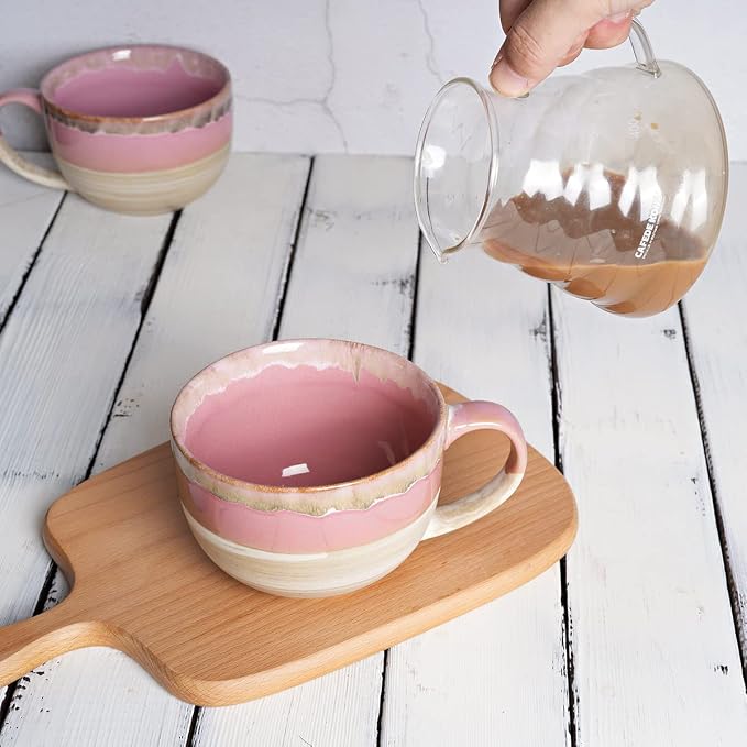 Ceramic Jumbo Coffee Mug Set of 2, 23 Oz, Large Mug Soup Bowls - Image 5