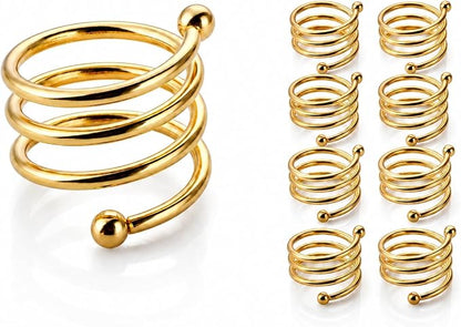 Napkin Ring Set of 8, Metal Serviette Holders by Unknown