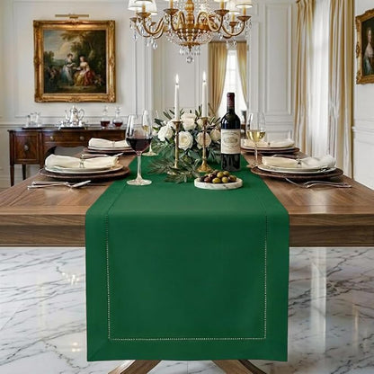 Signature Linen™ by D'Moksha Eden Green Table Runner 120 Inches Long, 100% Pure by DMokshaHomes