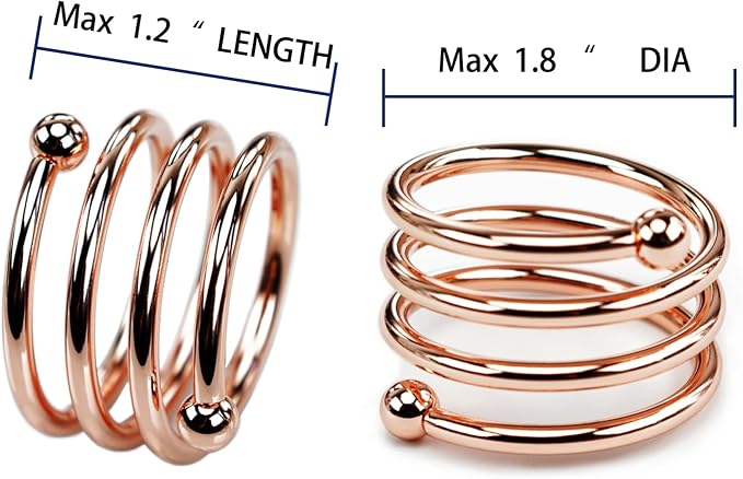 Jofefe 6Pcs Rose Gold Napkin Rings Round Napkin Ring Set Napkin Holders - Image 3
