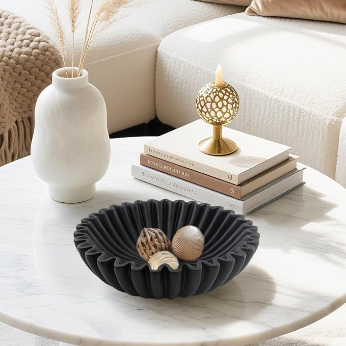 10'' Large Ruffle Decorative Fruit Bowl - Image 4
