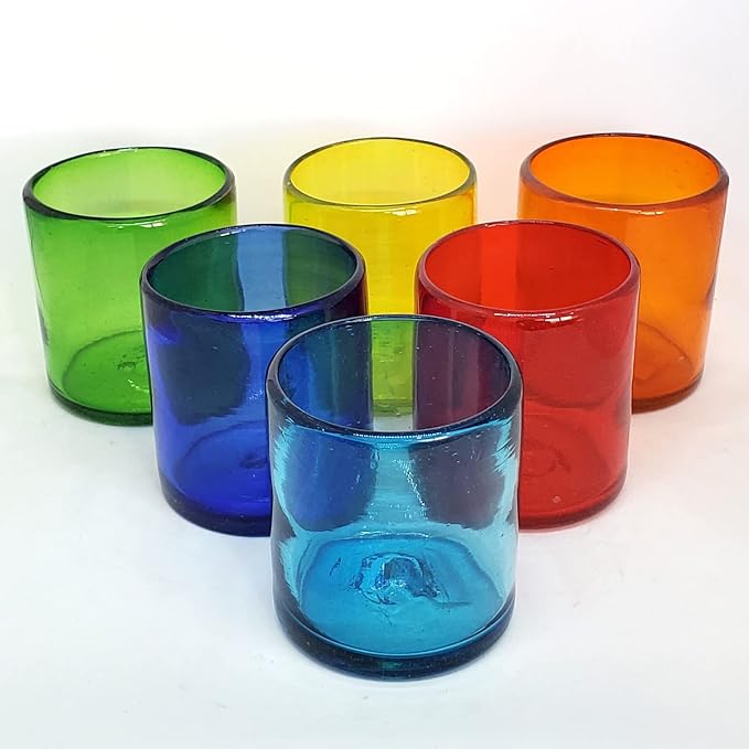 Rainbow Colored 9 oz Short Tumblers, Recycled Glass, Toxin-Free - Image 5