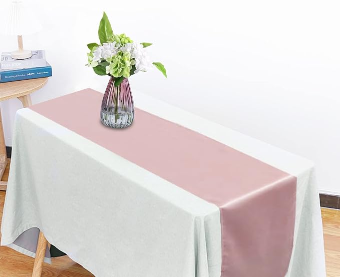 Rose Gold Satin Table Runners, 12x108 Inches, 12 Pack | - Image 2