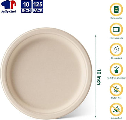 Compostable Heavy Duty Plates   Eco-Friendly Disposable Paper - Image 2