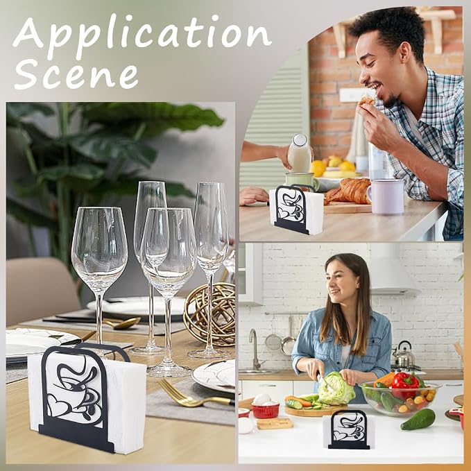 CRASPIRE Coffee Standing Napkin Holder Table Napkins Dispenser Black Metal - Image 5