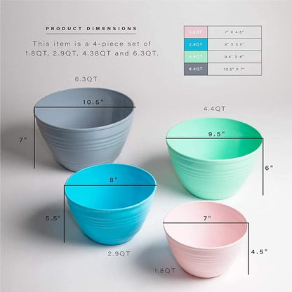 BINO | Mixing Bowl Set with Lids | Versatile Plastic Bowls - Image 5