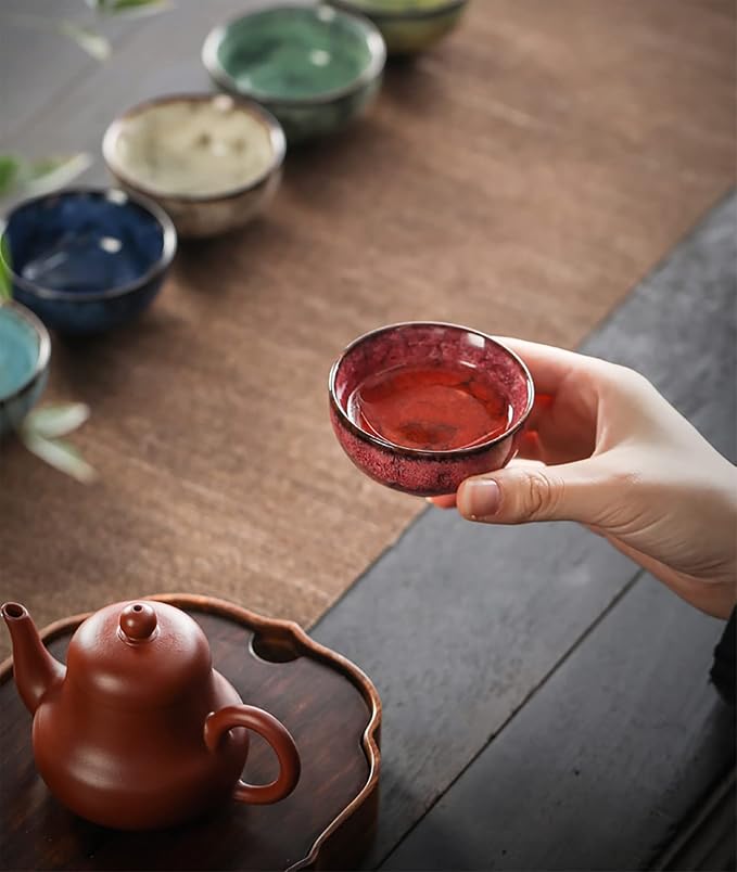 Ceramic Chinese Kung Fu Tea Set, Japanese Style Tea Cup, Yerba Mate Tea Set - Image 6
