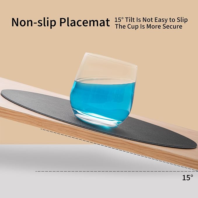 Myir JUN 15 Inches Round Placemats Set of 4 Faux Leather Place Mats | - Image 5