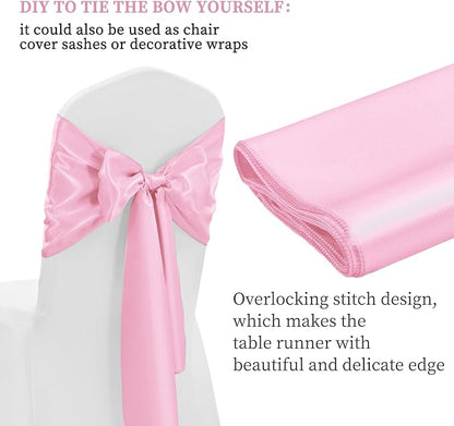 12 Pack Light Pink Satin Table Runner 12 x 108 Inch Long Premium Table Runners - Image 3