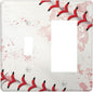 Light Switch Cover Baseball Sports Ball Game 2 Gang Toggle Rocker Combo Socket Cover Wall Plates Decorative Switch Plates and Outlet Covers for Bathroom Bedroom Decor