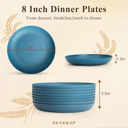 Deep Dinner Plate 8 Inch, Unbreakable Plastic Plates - Image 2