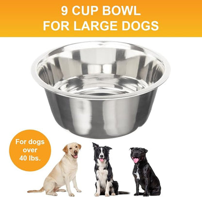 Neater Pet Brands 9 Cup Stainless Steel Dog Bowls, Dog Food Bowl or Water Bowl - Image 2