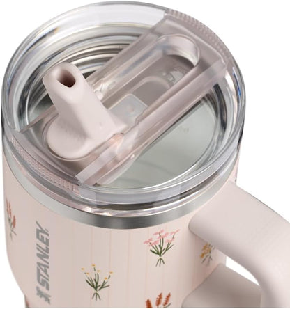 STANLEY Quencher ProTour Flipstraw Tumbler, 20 oz, Rose Quartz Bouquets | - Image 2