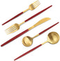 VANVRO Matte Red Gold Silverware Set, 20-Piece Stainless Steel Flatware Set by VANVRO