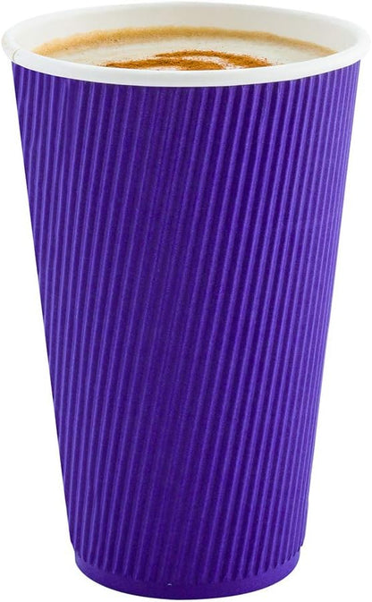 Restaurantware 16 Ounce Ripple Wall Disposable Coffee Cups, 500 Insulated Royal - Image 10