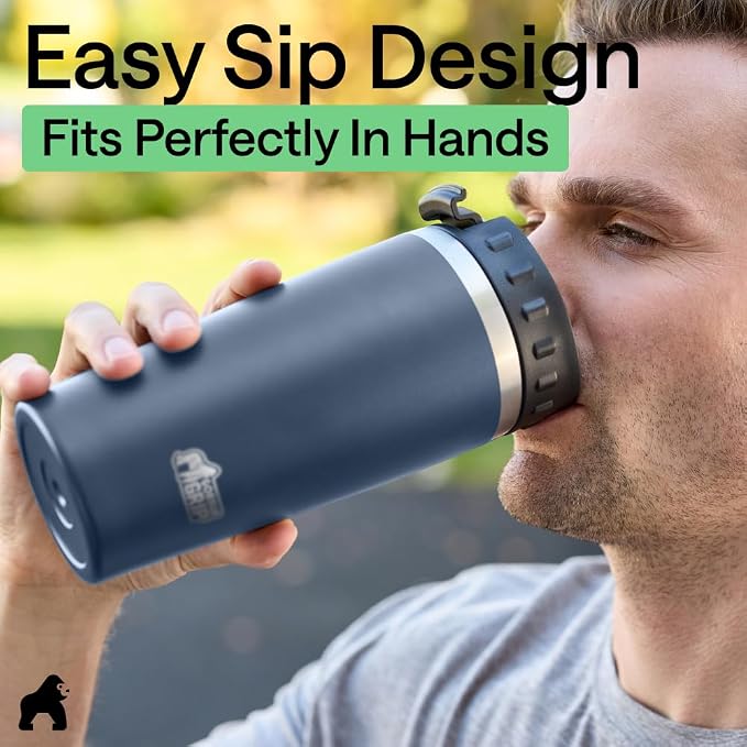 GORILLA GRIP 304 Stainless Steel Double Insulated Travel Coffee Mug, Leakproof - Image 8