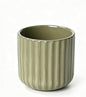 Japanese Ceramic Mug, Vintage Tea Cup 6oz Striped Cup No Handle Drinking Cup by Unknown