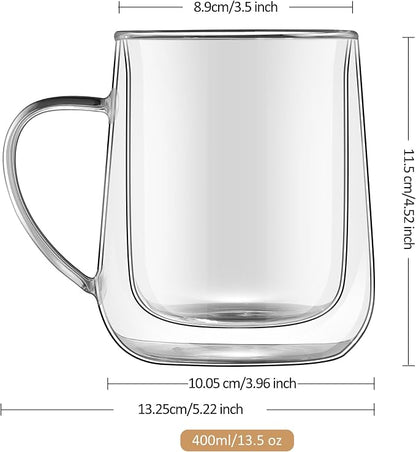 Joeyan Clear Double Walled Glass Coffee Mugs, Double Layer Tea Latte Cappuccino - Image 7
