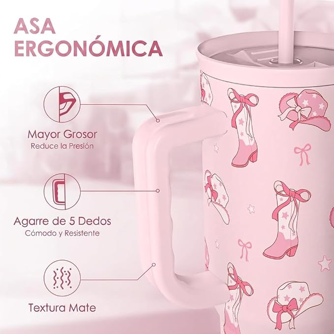 SANDJEST Cowgirl 40oz Slider Tumbler - Image 4