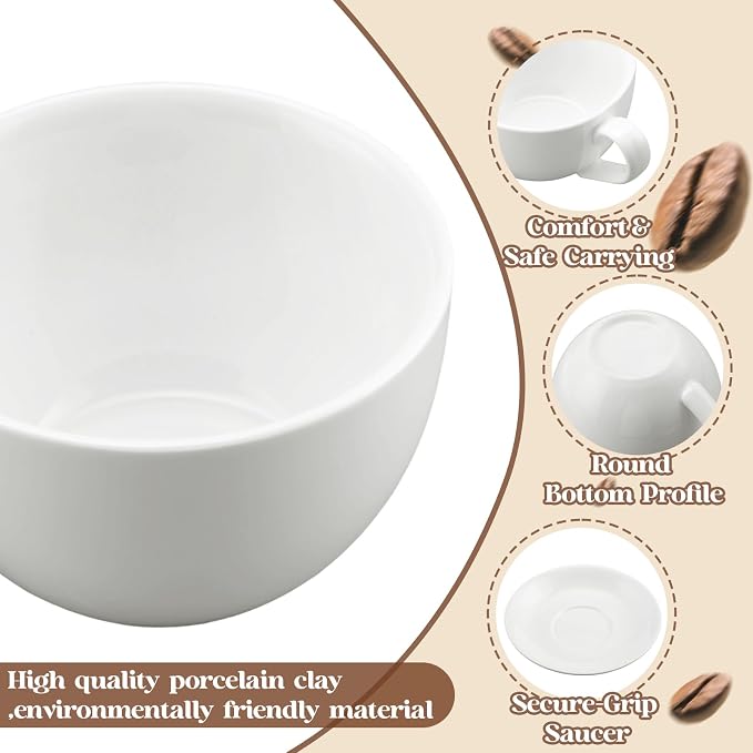 4 Set 12 oz Cappuccino Cups - Image 4
