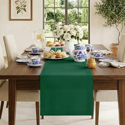 Classic Linen™ by D'Moksha Eden Green Table Runner 72 Inches Long, 100% Pure by DMokshaHomes