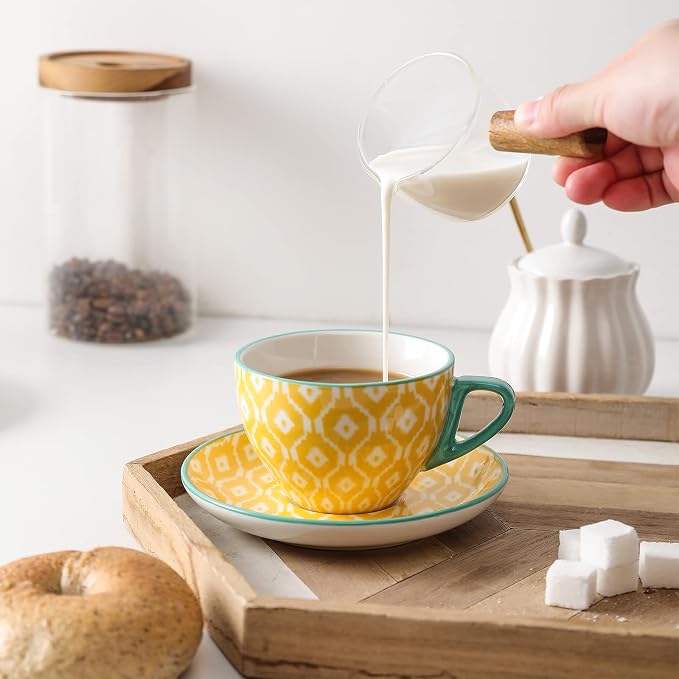 Selamica Ceramic 8 oz Cappuccino Cup Set - Image 5