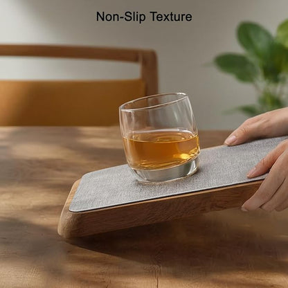 Myir JUN Reversible Vinyl Placemats Set of 4, Faux Leather Place Mats Dual Sided Waterproof Wipeable, Heat-Resistant Table Mats for Kitchen Dining Indoor Outdoor (12" x 17", Light Gray Navy Blue)