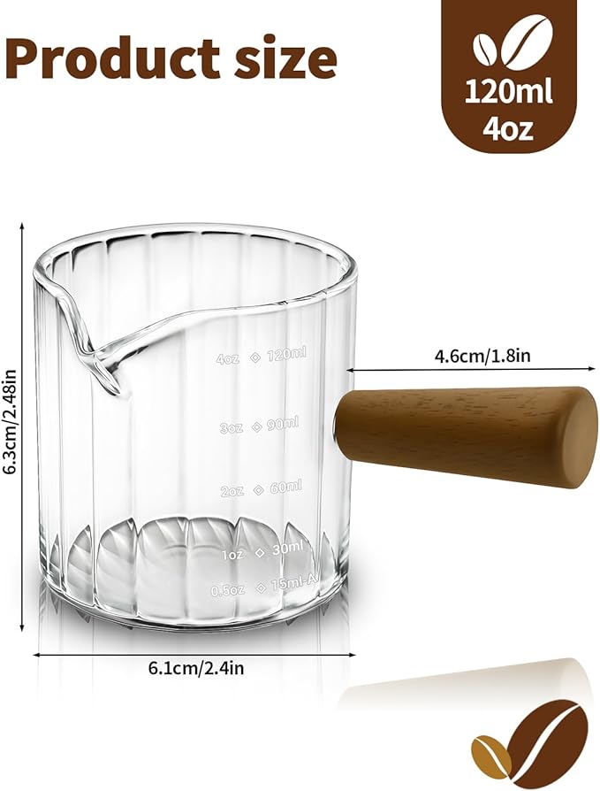 Espresso Measuring Cup 4 Oz, Espresso Glass Cups - Image 2