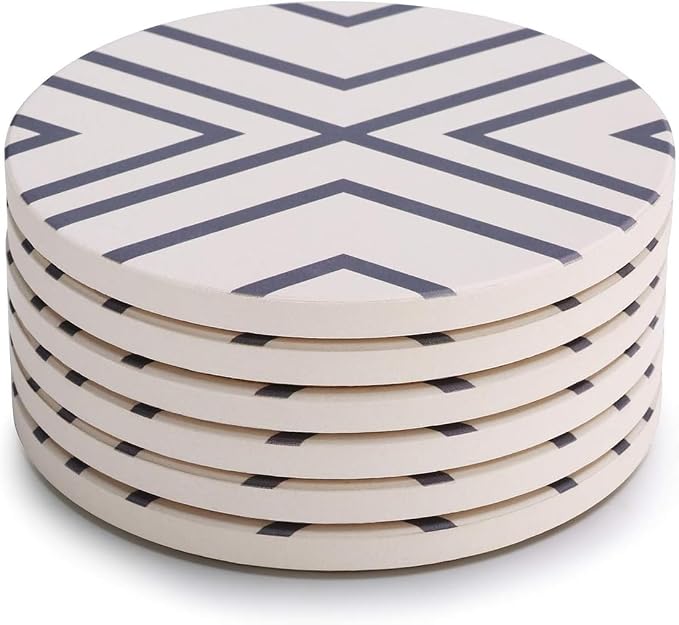 LIFVER Coasters for Drinks, Absorbent Coaster Set of 6 by LIFVER