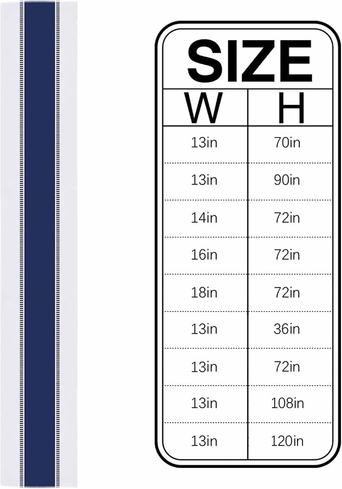 Navy Blue Table Runners 16x72 inches Long, Non Slip Stripes Table Runner - Image 6