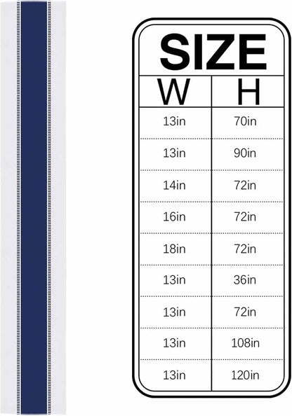 Navy Blue Table Runners 16x72 inches Long, Non Slip Stripes Table Runner - Image 6
