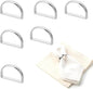 6 Pcs Metal Napkin Ring Modern Serviette Buckles Semicircle Metal Silver by Unknown