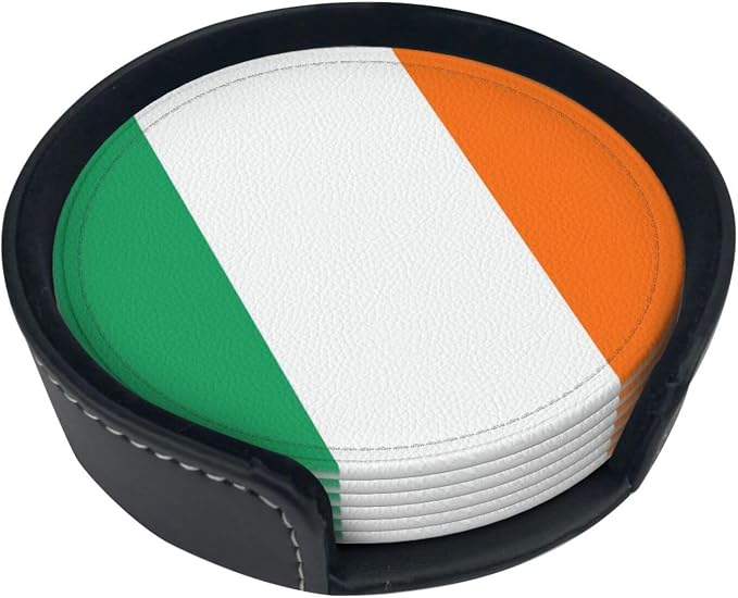 6 Pack Ireland Flag Leather Coaster - Image 2