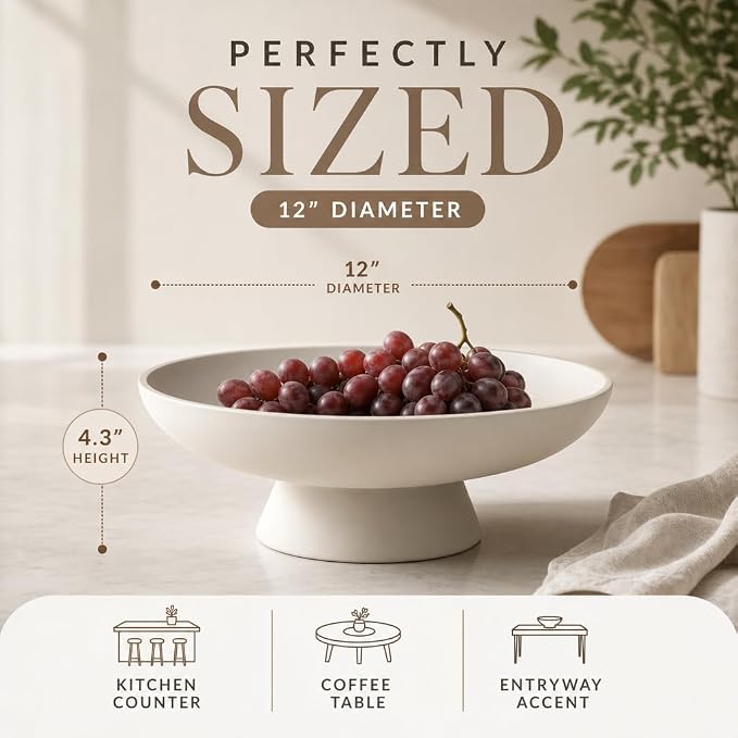 12" Concrete Extra Large Fruit bowl - Image 3