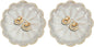 uxcell 2Pcs Ceramics Jewelry Plate, Sunflower Shape Key Holder Bowl for Entryway Table Decor Small Ring Tray Dish Gift for Women Girlfriend, White