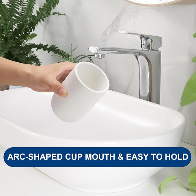 Bathroom Tumbler Cup Ceramic 2Pcs 12.6oz Reusable Toothbrush Cup 375ml - Image 5