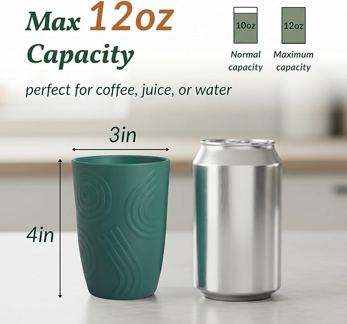 Homienly Cups for Drinking 12oz Daily Use Cups Dishwasher Safe Plastic Cups - Image 2
