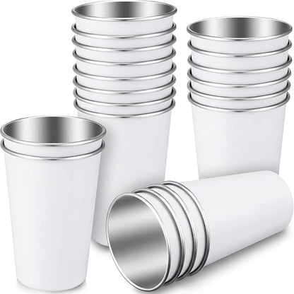 Mimorou 20 Pack 16 oz Stainless Steel Pint Cups Metal Cups Unbreakable Drinking by Mimorou