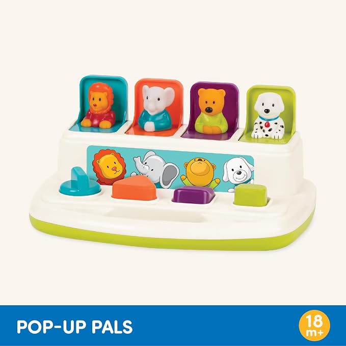 Battat Pop-Up Toy, Pop-Up Pals Cause-and-Effect Animal Toy, 4 Pals | 4 animal - Image 7