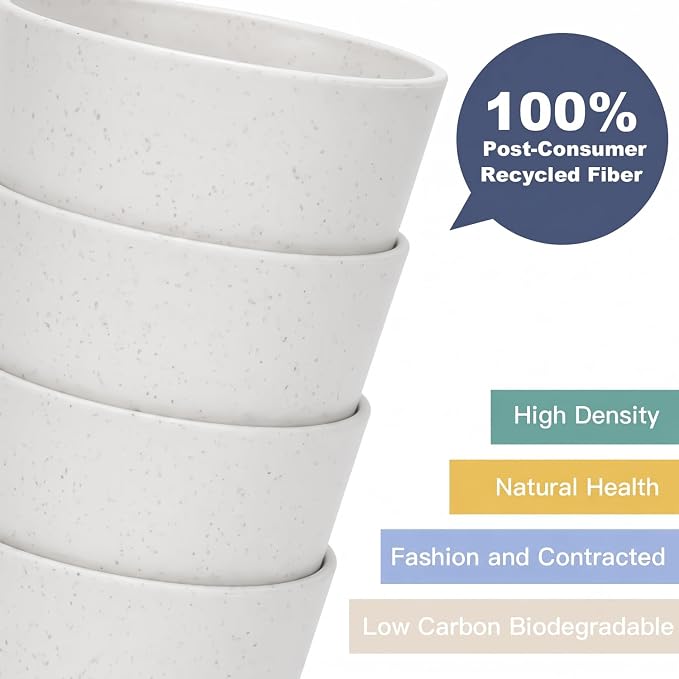 Wrova Wheat Straw Cups Set of 6 Good Alternative to Plastic Cups Reusable 12 oz - Image 7