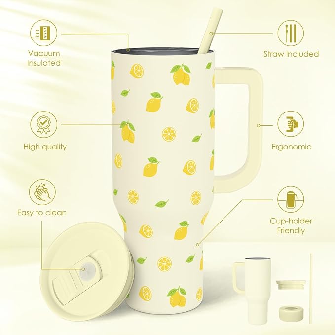 SANDJEST Lemon 40oz Tumbler - Image 2
