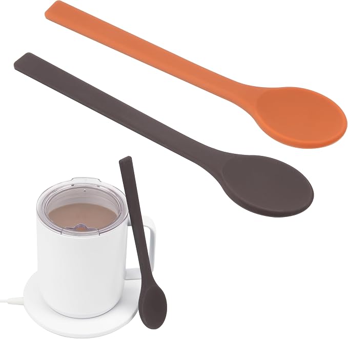 2PCs Silicone Stirring Spoons for Coffee Tea | 6.85-Inch Coffee&Espresso Spoons by Kiicii