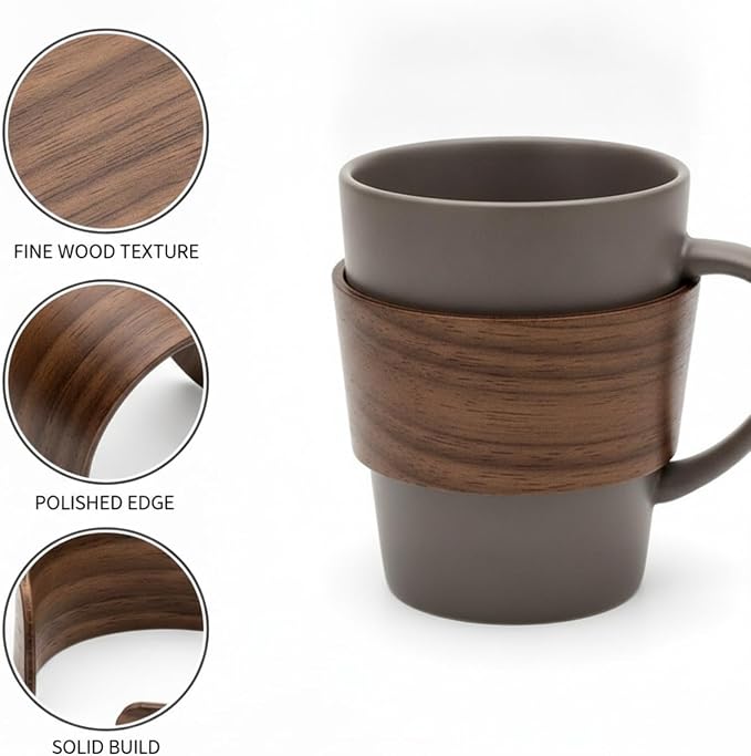 Office Desk & Home Coffee Station Accessory, Wooden Cup Sleeve - Image 6