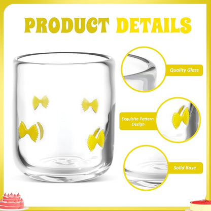 SiliFine 2 PCS Farfalle Pasta Icon Juice Glasses - 14oz Farfalle Pasta Stemless - Image 4